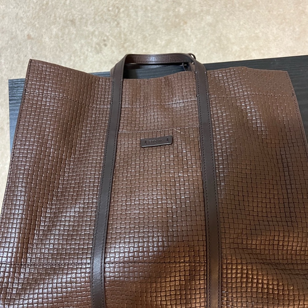 Fossil Brown Textured Shoulder Bag